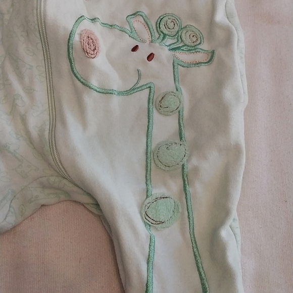 Giraffe Footed Pajamas 0-3m - Picture 3 of 7